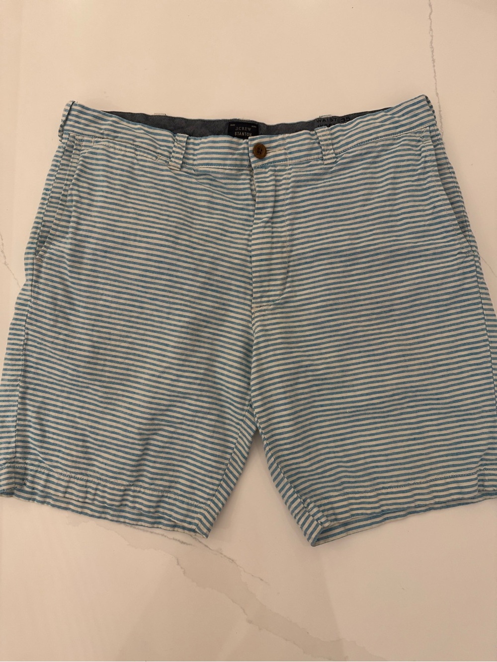 J. Crew Stanton Blue Striped Men's Cotton Shorts size 35